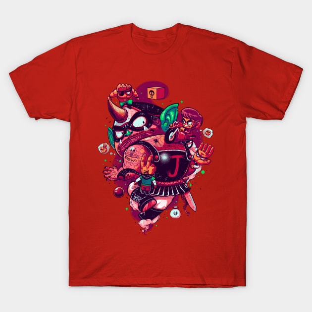 Alex Kidd VS Janken Gang T-Shirt by BrunoMota